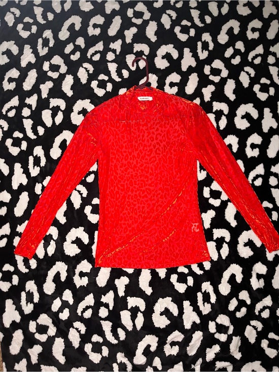 Ranch Dress’N Tops - Red Long-Sleeve Animal Print Top